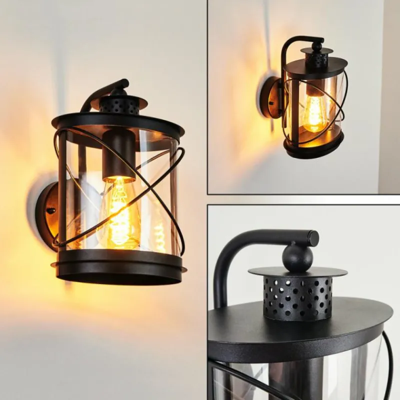 hofstein Applique murale d'extérieur Chamesol Noir, 1 lumière