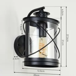 hofstein Applique murale d'extérieur Chamesol Noir, 1 lumière