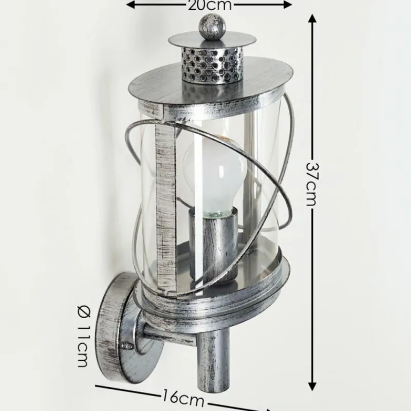 hofstein Applique murale d'extérieur Chamesol Brun, Argenté, 1 lumière
