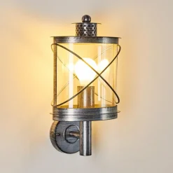 hofstein Applique murale d'extérieur Chamesol Brun, Argenté, 1 lumière