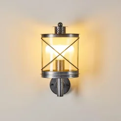 hofstein Applique murale d'extérieur Chamesol Brun, Argenté, 1 lumière