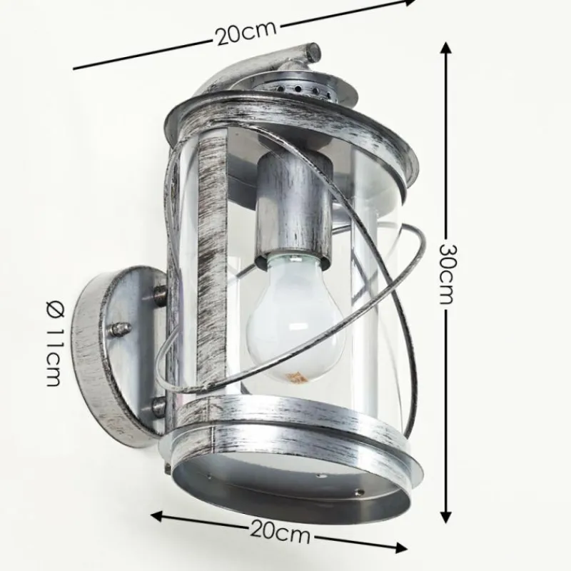 Luminaires Rustiques-hofstein Applique murale d'extérieur Chamesol Brun foncé, Argenté, 1 lumière