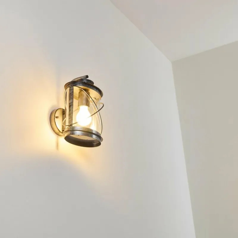 Luminaires Rustiques-hofstein Applique murale d'extérieur Chamesol Brun foncé, Argenté, 1 lumière