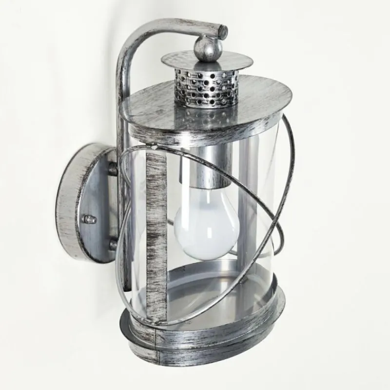 Luminaires Rustiques-hofstein Applique murale d'extérieur Chamesol Brun foncé, Argenté, 1 lumière