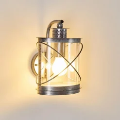 Luminaires Rustiques-hofstein Applique murale d'extérieur Chamesol Brun foncé, Argenté, 1 lumière