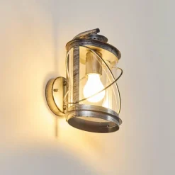 Luminaires Rustiques-hofstein Applique murale d'extérieur Chamesol Brun foncé, Argenté, 1 lumière