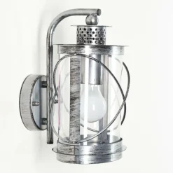 Luminaires Rustiques-hofstein Applique murale d'extérieur Chamesol Brun foncé, Argenté, 1 lumière