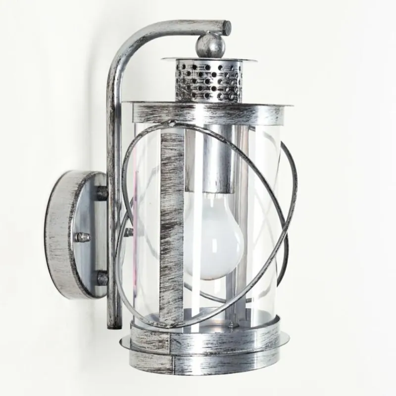 Luminaires Rustiques-hofstein Applique murale d'extérieur Chamesol Brun foncé, Argenté, 1 lumière