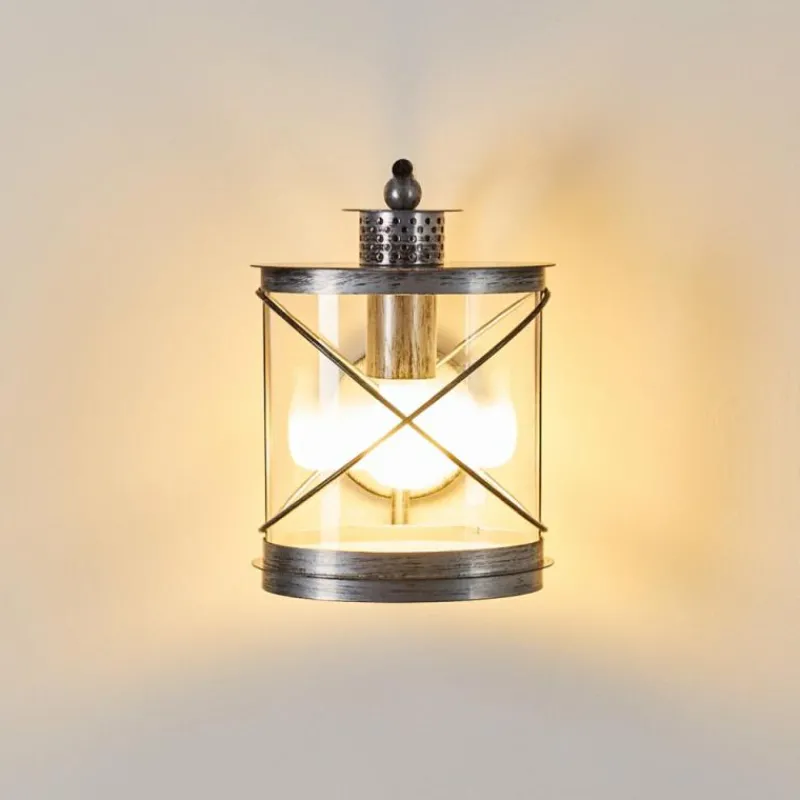 Luminaires Rustiques-hofstein Applique murale d'extérieur Chamesol Brun foncé, Argenté, 1 lumière