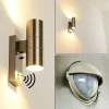 hofstein Applique murale d'extérieur Brachy Acier inoxydable, 2 lumières, Détecteur de mouvement