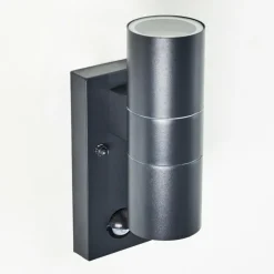 hofstein Applique murale d'extérieur Brachy Gris, 2 lumières, Détecteur de mouvement