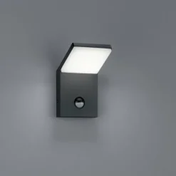 Luminaires Trio Applique murale d'extérieur Trio PEARL LED Anthracite, 1 lumière, Détecteur de mouvement