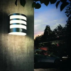 Luminaires Philips Applique murale d'extérieur Philips Calgary LED Acier inoxydable, 1 lumière, Détecteur de mouvement