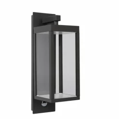 Luminaires Rustiques-Luminaires Lucide Applique murale d'extérieur Lucide CLAIRETTE LED Noir, Détecteur de mouvement
