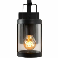 Luminaires Rustiques-Luminaires Lucide Applique murale d'extérieur Lucide LINDELO Noir
