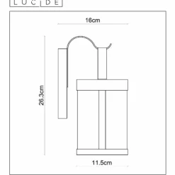 Luminaires Rustiques-Luminaires Lucide Applique murale d'extérieur Lucide LINDELO Noir