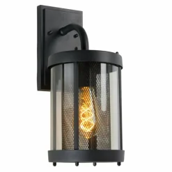 Luminaires Rustiques-Luminaires Lucide Applique murale d'extérieur Lucide MAKKUM Noir, 1 lumière
