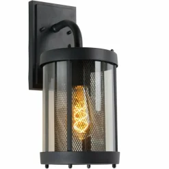Luminaires Rustiques-Luminaires Lucide Applique murale d'extérieur Lucide MAKKUM Noir, 1 lumière