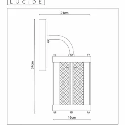 Luminaires Rustiques-Luminaires Lucide Applique murale d'extérieur Lucide MAKKUM Noir, 1 lumière