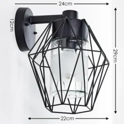 hofstein Applique murale d'extérieur Tartas Noir, 1 lumière