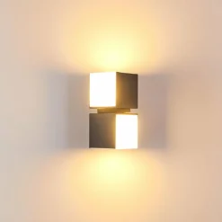 hofstein Applique murale d'extérieur Swanek LED Anthracite, 2 lumières