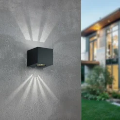 Luminaires Reality Applique murale d'extérieur Reality CORDOBA LED Noir, 2 lumières