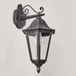 Luminaires Rustiques-hofstein Applique murale d'extérieur Lignac Noir, Argenté, 1 lumière