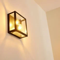 hofstein Applique murale d'extérieur Caudry Noir, 2 lumières