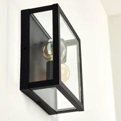 hofstein Applique murale d'extérieur Caudry Noir, 2 lumières