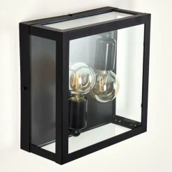 hofstein Applique murale d'extérieur Caudry Noir, 2 lumières