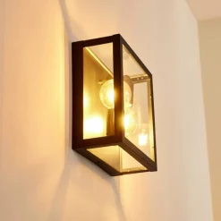 hofstein Applique murale d'extérieur Caudry Noir, 2 lumières