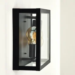 hofstein Applique murale d'extérieur Caudry Noir, 2 lumières