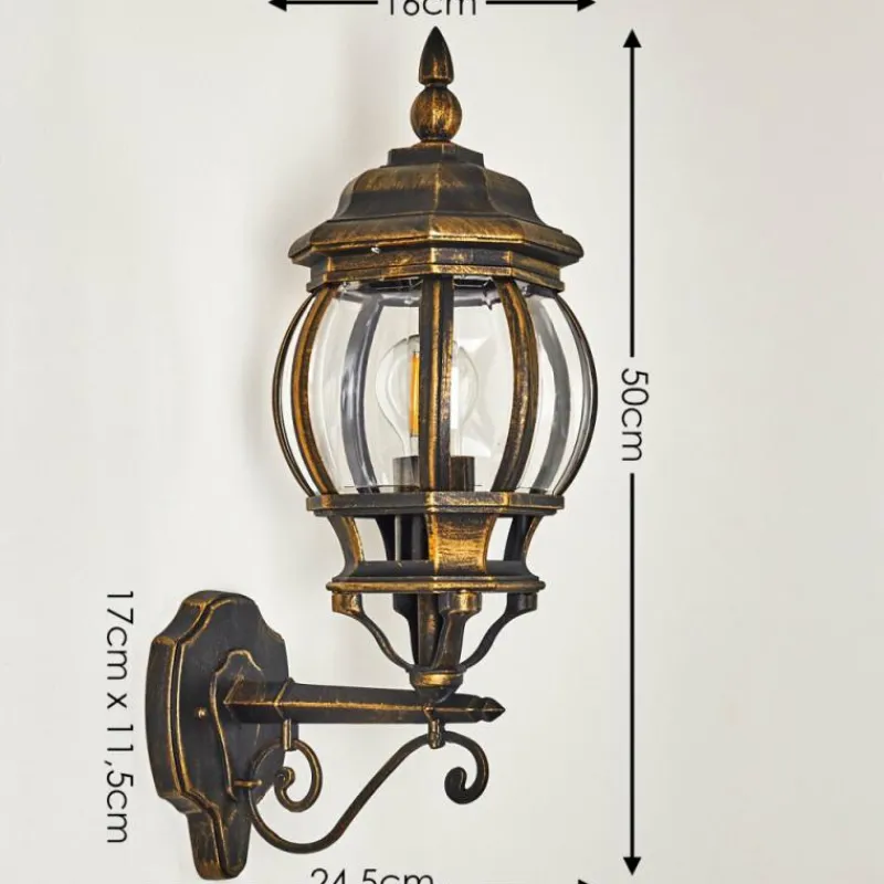 Luminaires Rustiques-hofstein Applique murale d'extérieur Lentua Brun doré, 1 lumière