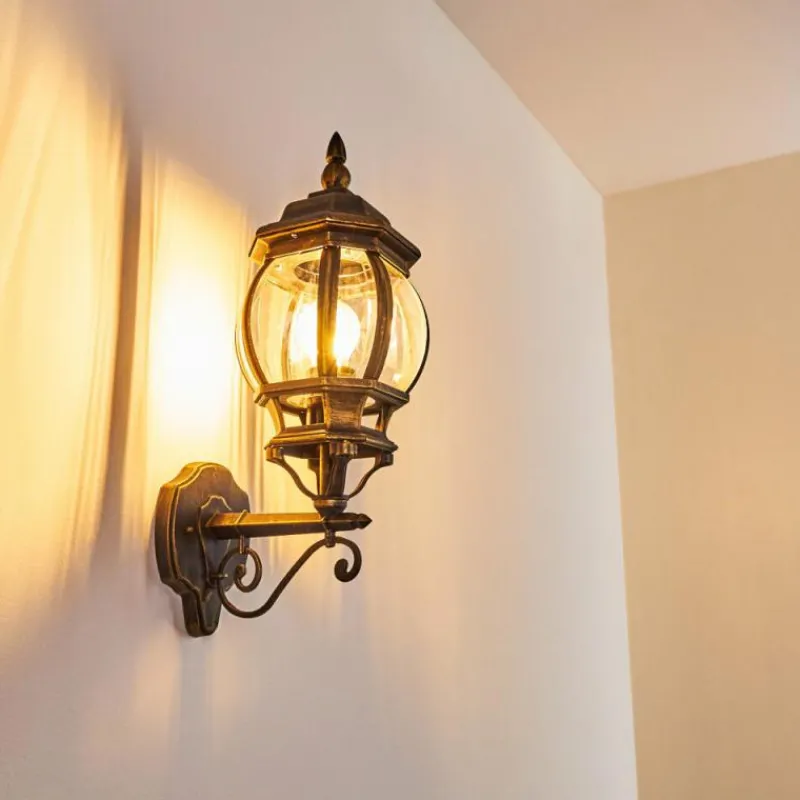 Luminaires Rustiques-hofstein Applique murale d'extérieur Lentua Brun doré, 1 lumière