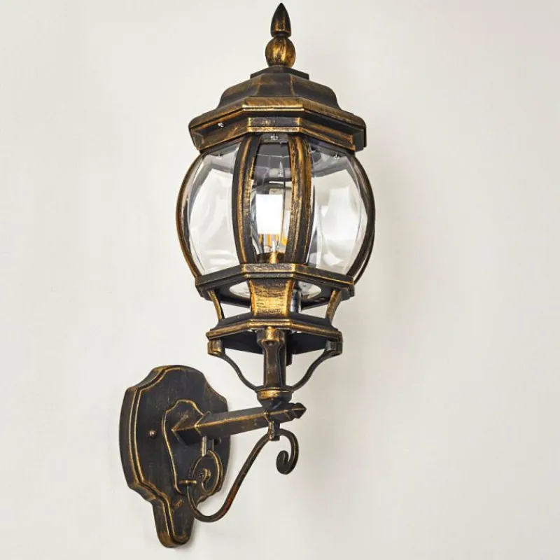 Luminaires Rustiques-hofstein Applique murale d'extérieur Lentua Brun doré, 1 lumière