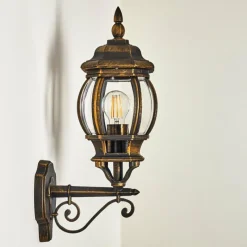 Luminaires Rustiques-hofstein Applique murale d'extérieur Lentua Brun doré, 1 lumière