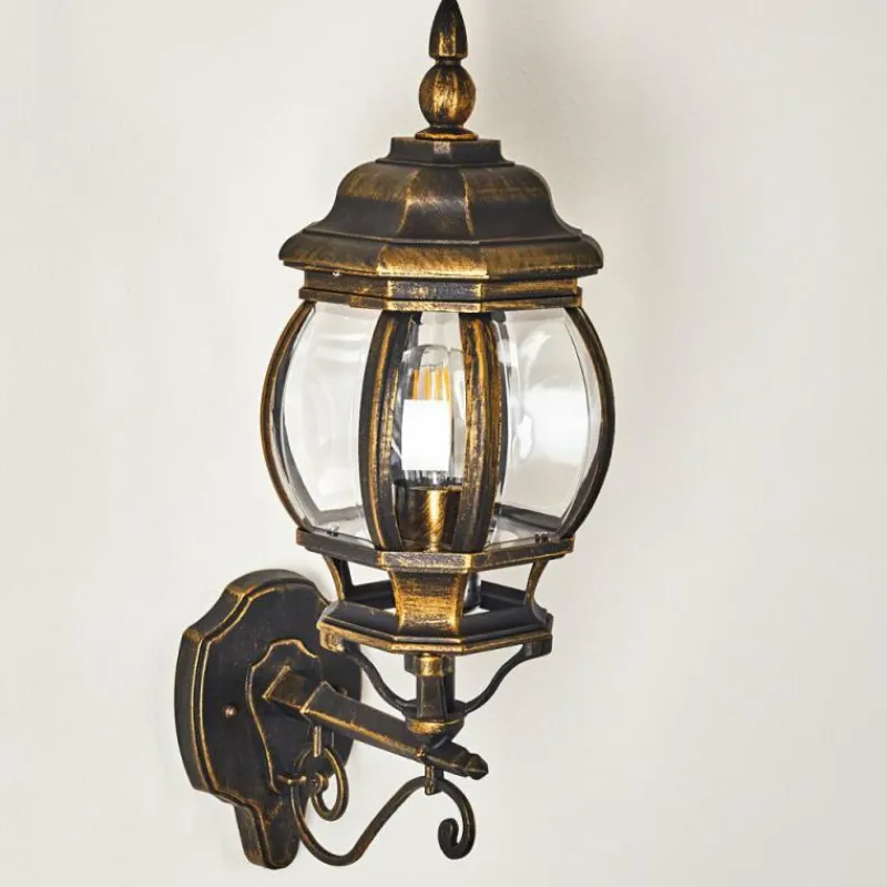 Luminaires Rustiques-hofstein Applique murale d'extérieur Lentua Brun doré, 1 lumière