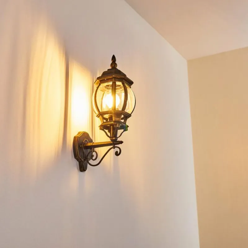 Luminaires Rustiques-hofstein Applique murale d'extérieur Lentua Brun doré, 1 lumière