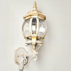 Luminaires Rustiques-hofstein Applique murale d'extérieur Lentua Or, Blanc, 1 lumière