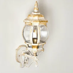 Luminaires Rustiques-hofstein Applique murale d'extérieur Lentua Or, Blanc, 1 lumière