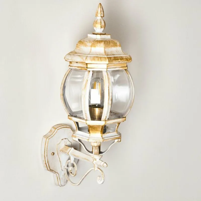 Luminaires Rustiques-hofstein Applique murale d'extérieur Lentua Or, Blanc, 1 lumière