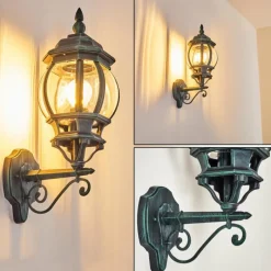 Luminaires Rustiques-hofstein Applique murale d'extérieur Lentua Vert, Noir, 1 lumière