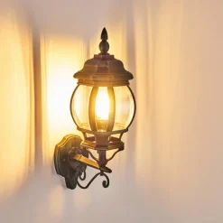 Luminaires Rustiques-hofstein Applique murale d'extérieur Lentua Vert, Noir, 1 lumière