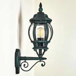 Luminaires Rustiques-hofstein Applique murale d'extérieur Lentua Vert, Noir, 1 lumière