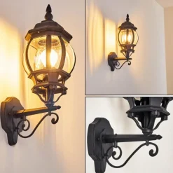 Luminaires Rustiques-hofstein Applique murale d'extérieur Lentua Noir, 1 lumière