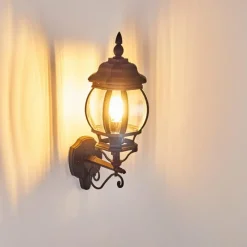 Luminaires Rustiques-hofstein Applique murale d'extérieur Lentua Noir, 1 lumière