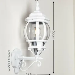 Luminaires Rustiques-hofstein Applique murale d'extérieur Lentua Blanc, 1 lumière