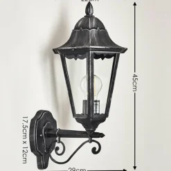Luminaires Rustiques-hofstein Applique murale d'extérieur Lignac Noir, Argenté, 1 lumière