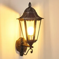 Luminaires Rustiques-hofstein Applique murale d'extérieur Lignac Noir, Argenté, 1 lumière