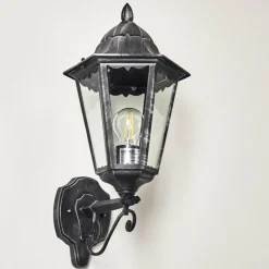 Luminaires Rustiques-hofstein Applique murale d'extérieur Lignac Noir, Argenté, 1 lumière